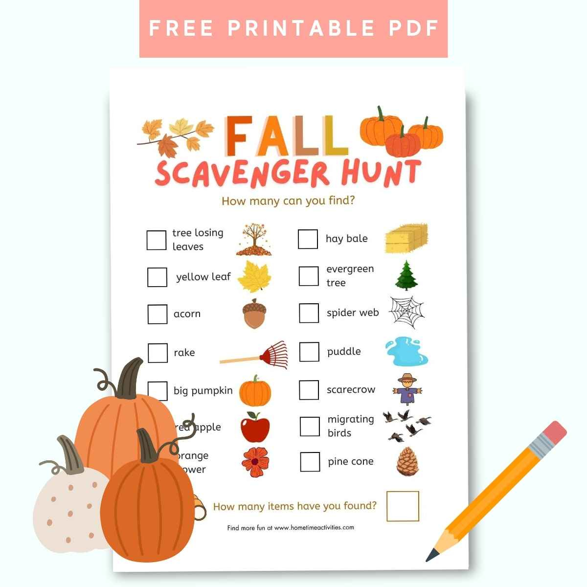Fall Scavenger Hunt For Kids - Free Printable Pdf regarding Free Printable Fall Scavenger Hunt