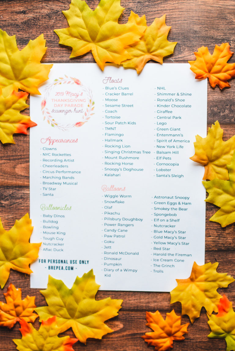 Family Thanksgiving Idea: Macy&amp;#039;S Thanksgiving Day Parade Scavenger regarding Thanksgiving Day Parade Scavenger Hunt 2025 Printable