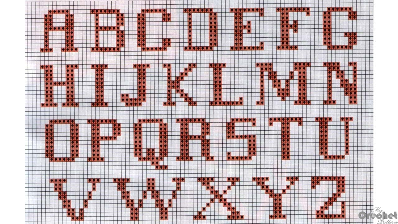 Filet Crochet Alphabet - Mycrochetpattern pertaining to Free Printable Crochet Alphabet Patterns