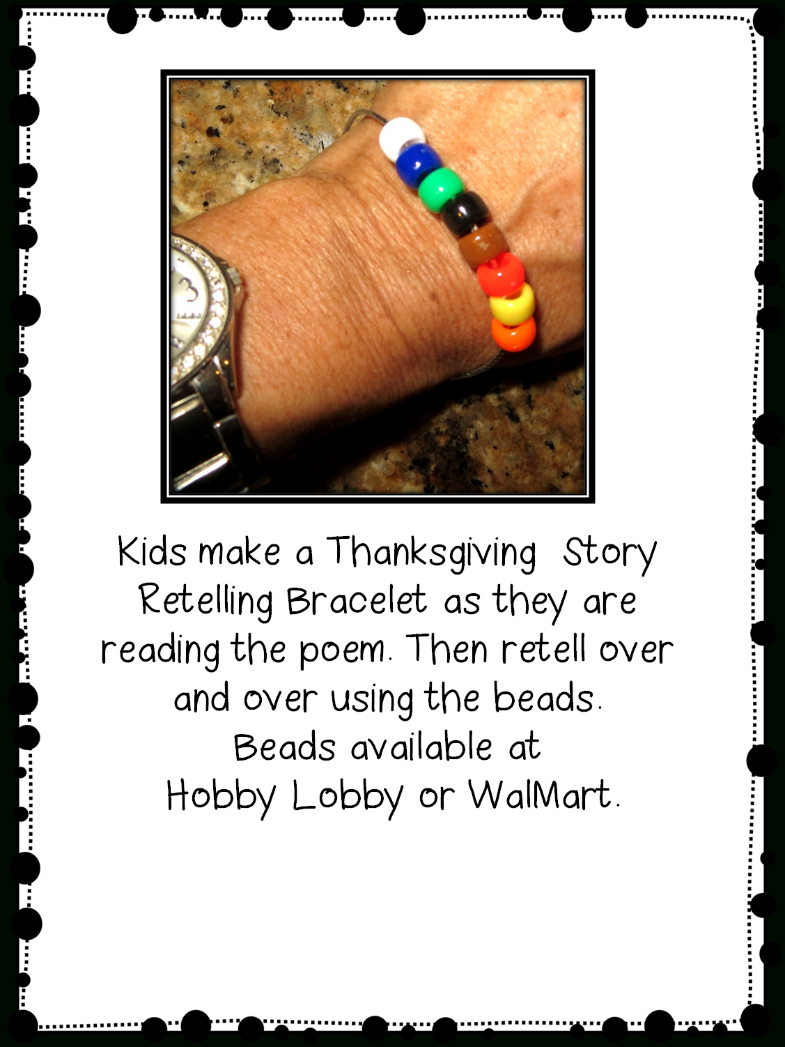 First Grade Wow: Retelling Thanksgiving pertaining to Printable Thanksgiving Bracelet Poem