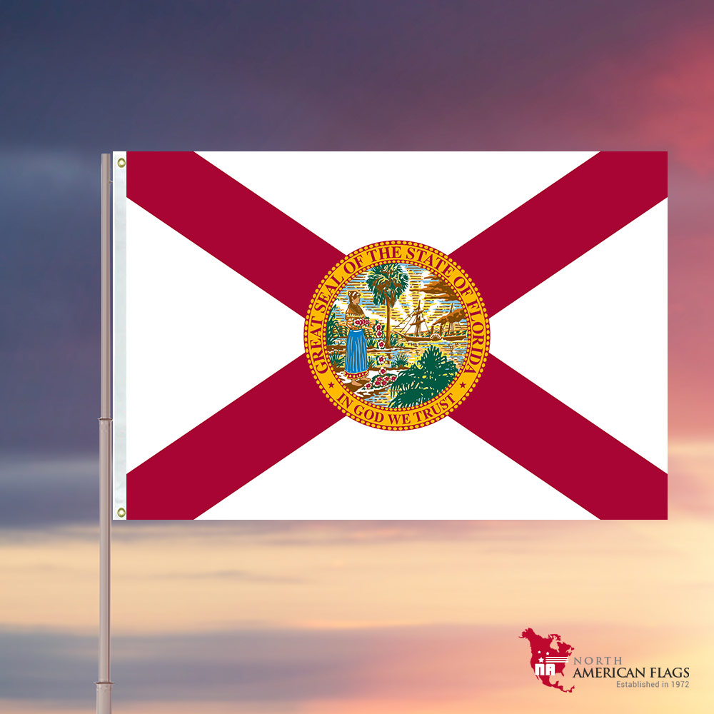Florida State Nylon Flag - North American Flags & Flagpoles intended for Printable Florida State Flag