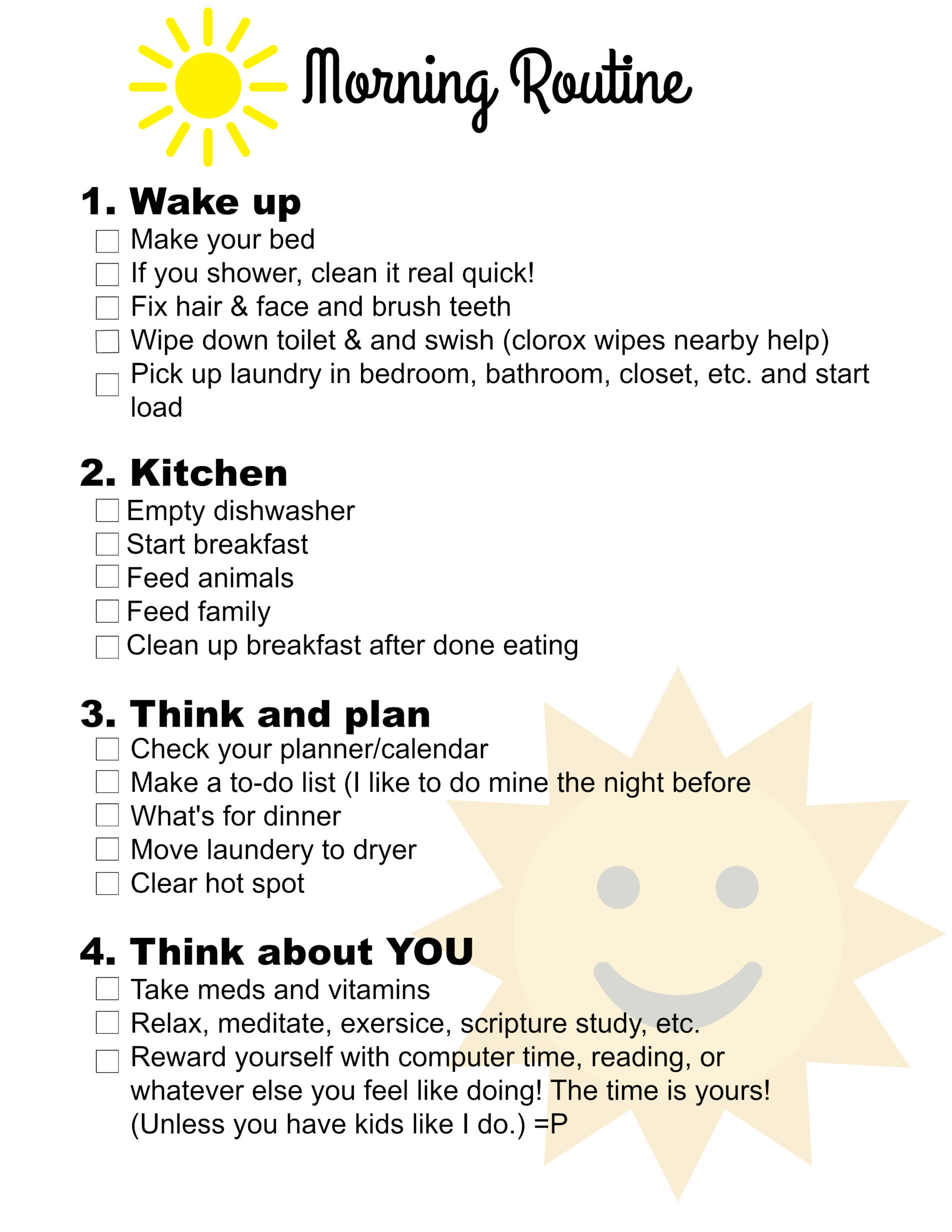 Flylady Inspired Morning Routine | Free Printable — Steemit for Free Fly Lady Printables