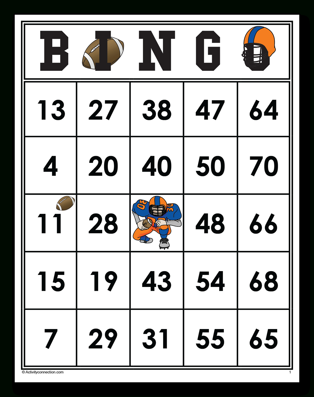 Football Bingo Cards (Printable) - Activity Connection with regard to Football Bingo Cards Printable