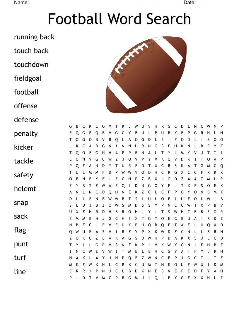 Football Word Search - Wordmint regarding Football Word Search Printable