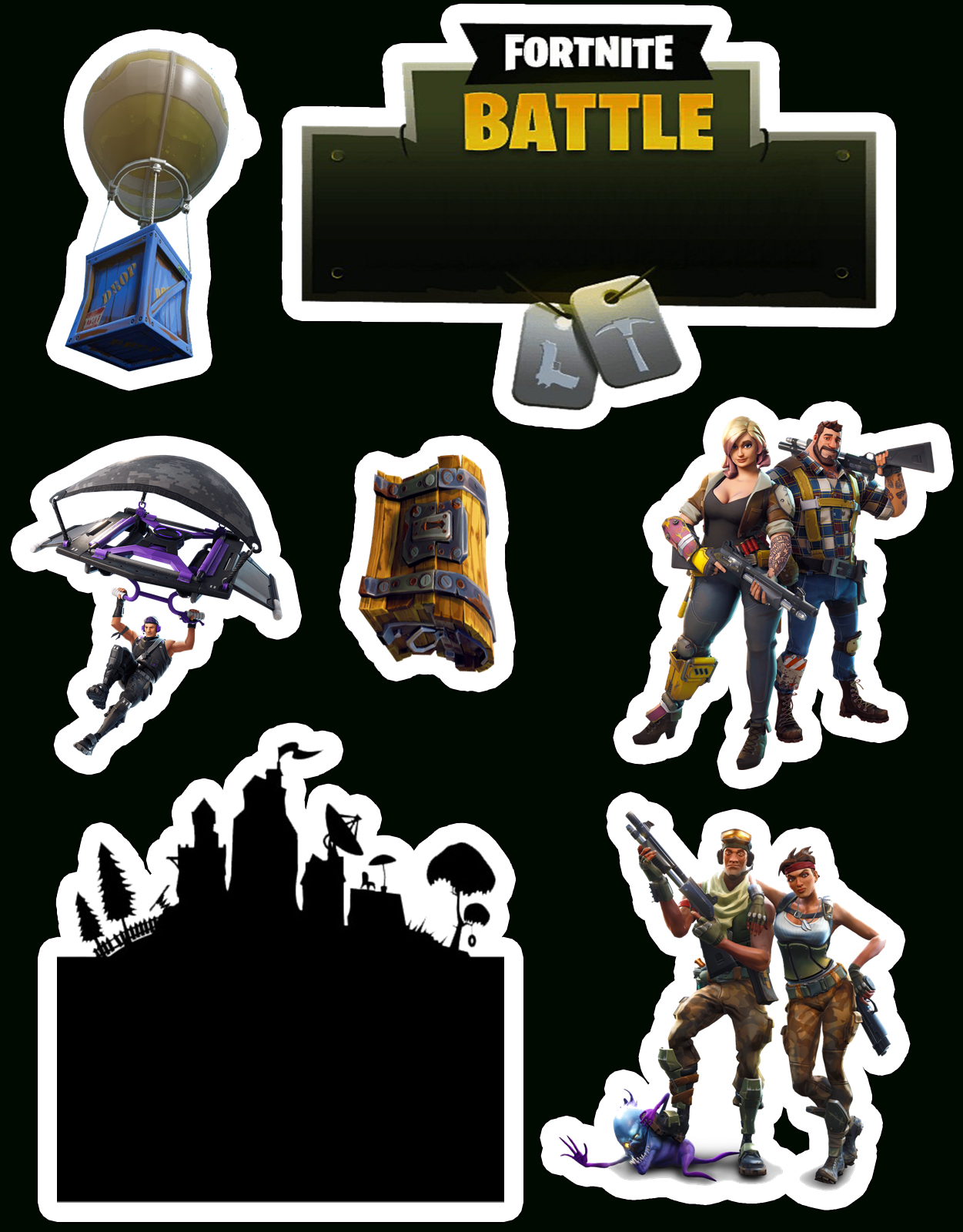 Fortnite Free Printable Cake Toppers. with regard to Clipart Free Printable Fortnite Cake Topper Printable