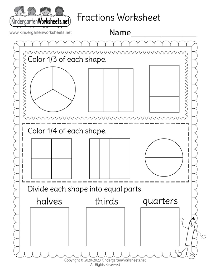 Fractions Worksheet - Free Printable, Digital, & Pdf intended for Printable Equal Parts Worksheet Printable