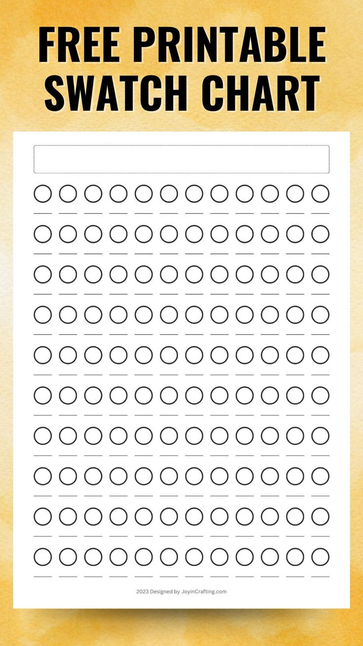 Free 100 Color Swatch Templates pertaining to Free Printable Color Swatch Chart