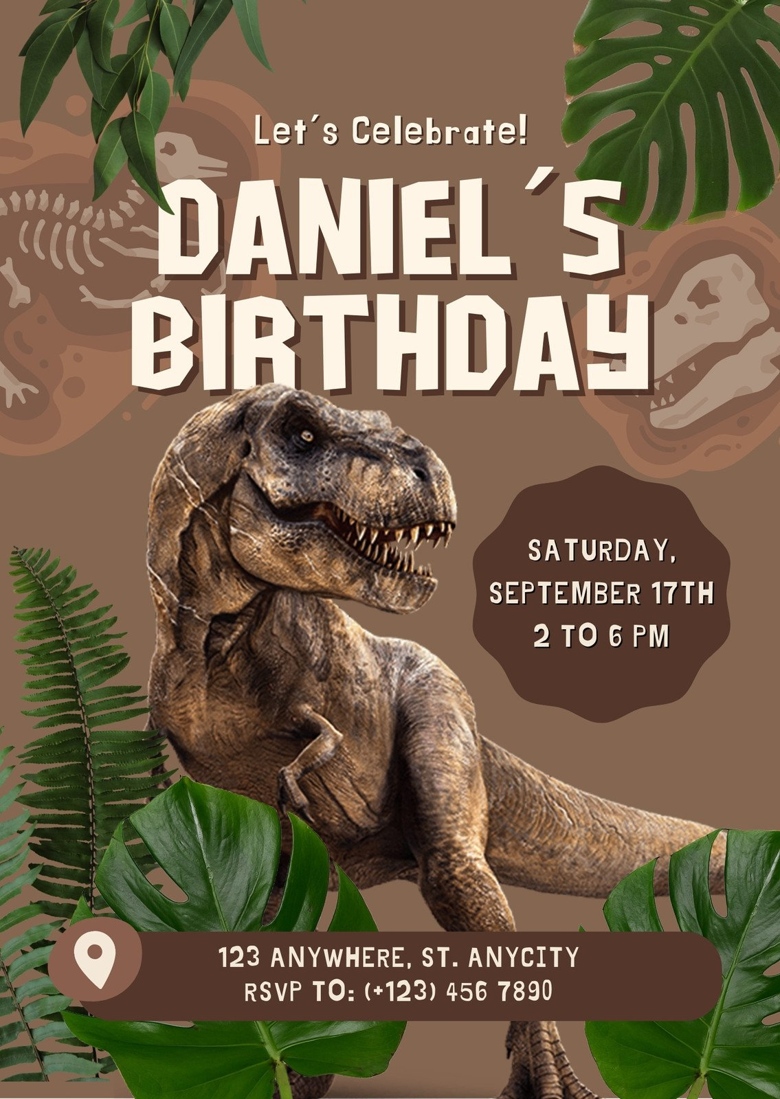 Free And Customizable Dinosaur Templates throughout Free Dinosaur Birthday Invitations Printable
