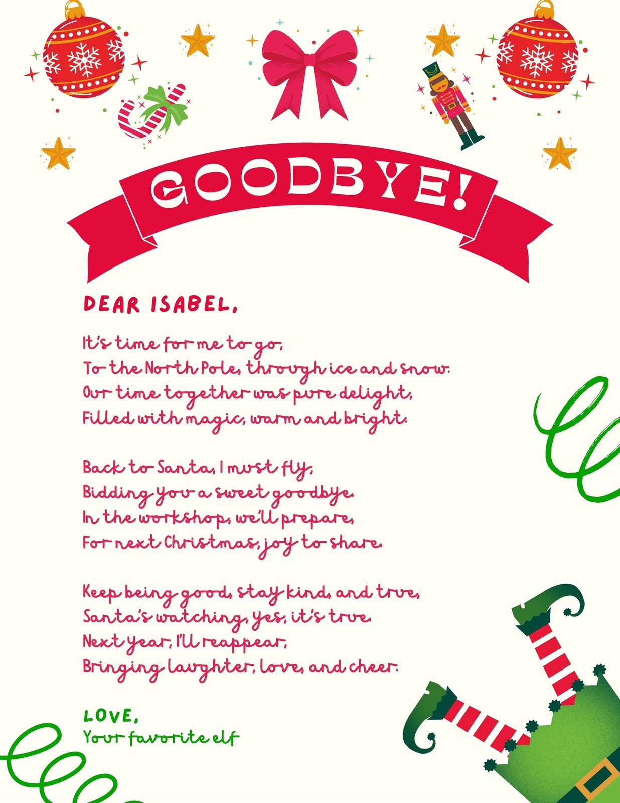 Free And Customizable Elf Templates pertaining to Free Printable Elf Letter Template