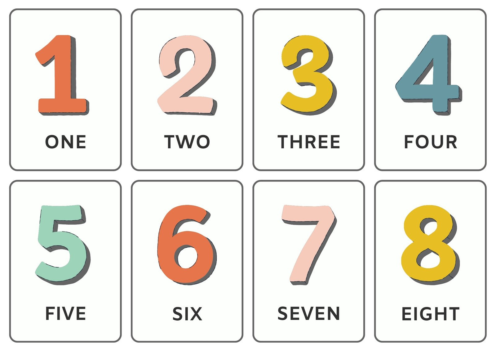 Free And Customizable Numbers Templates intended for Number Cards 1 20 Printable Free