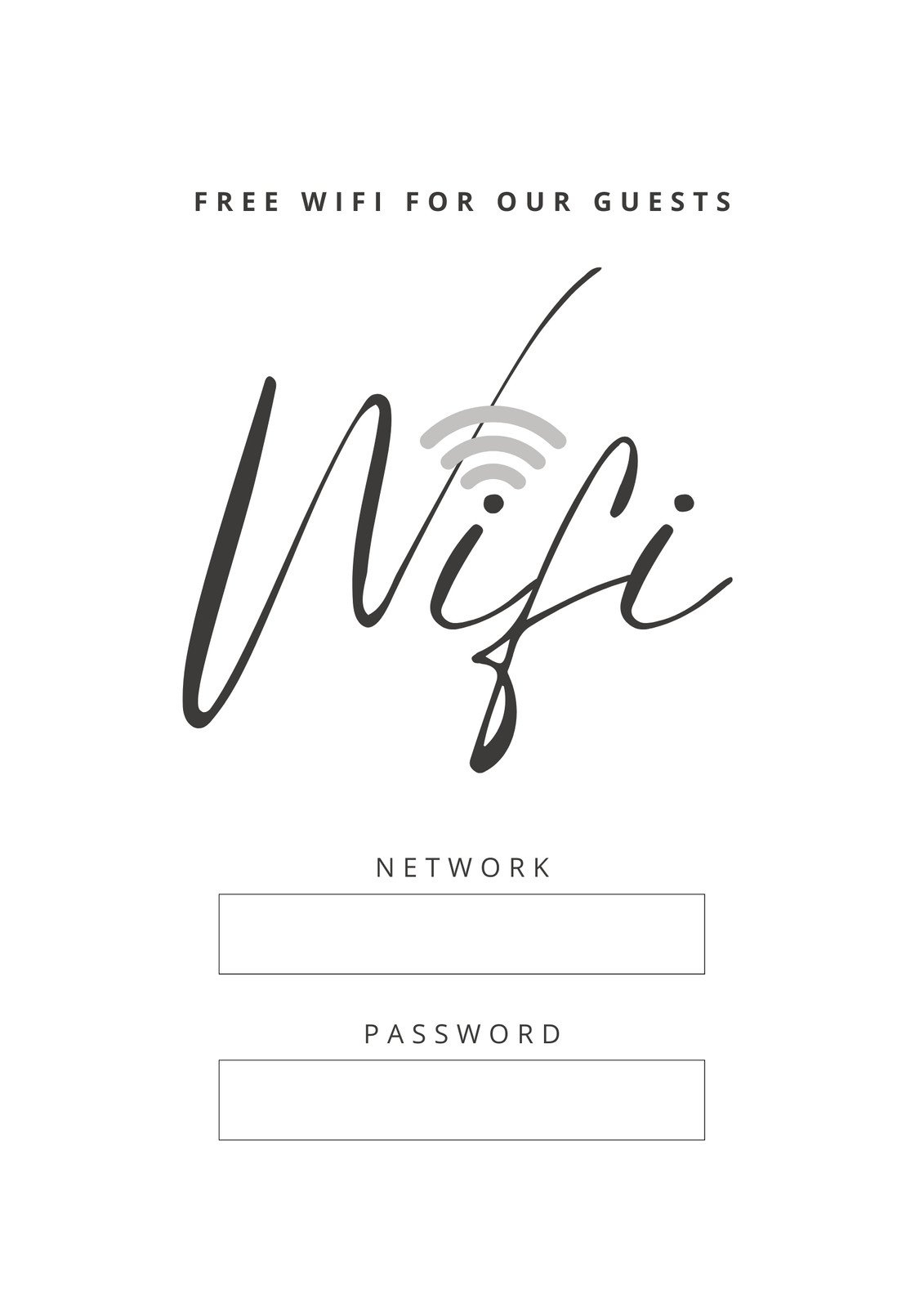 Free And Customizable Wifi Templates pertaining to Free Wifi Password Printable