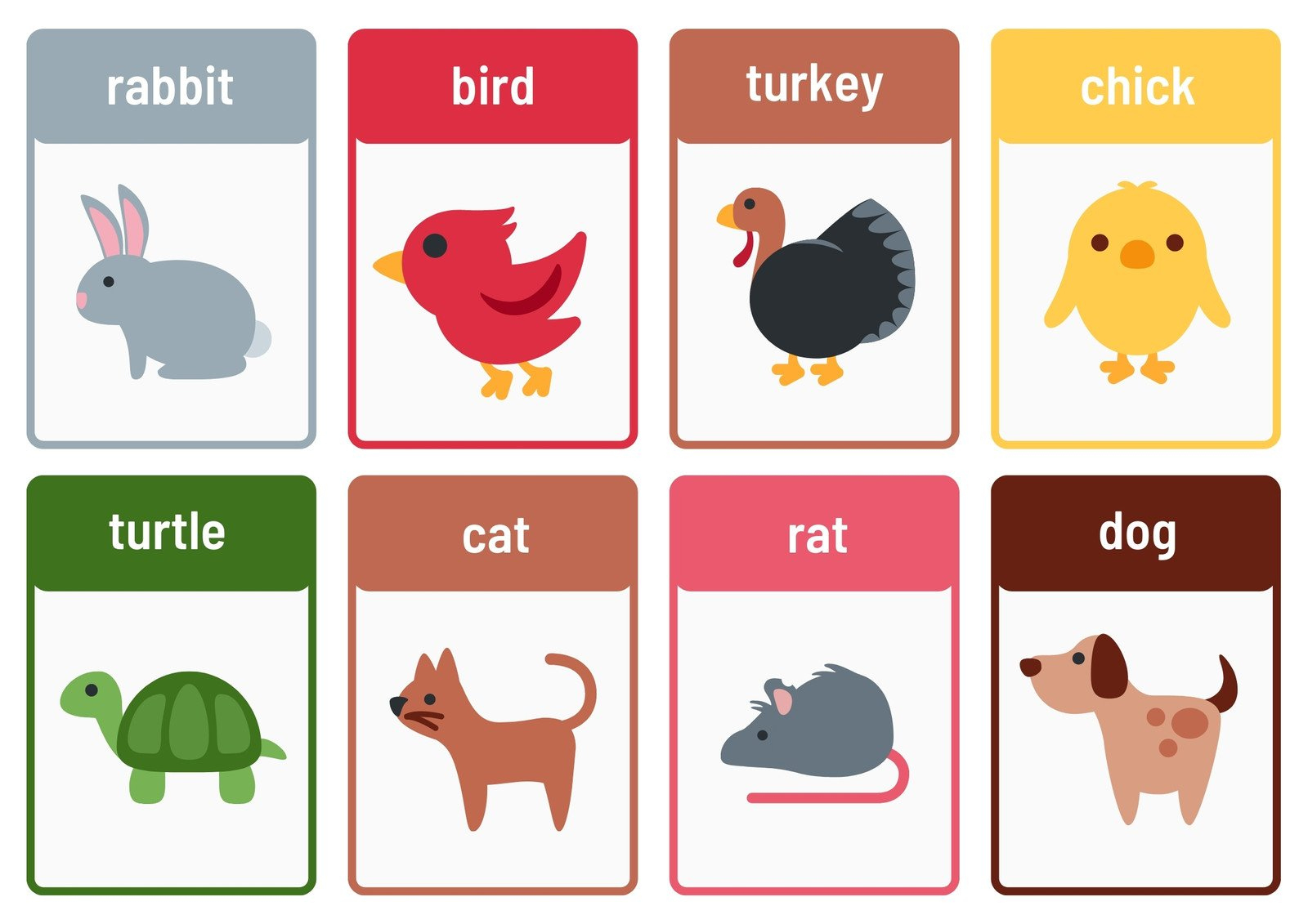 Free Animal Flashcards To Customize And Print | Canva for Free Printable Animal Cards