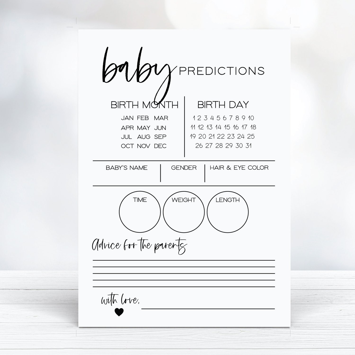 Free Baby Shower Bundle: Planning That Baby Shower Just Got Easier! for Baby Predictions Free Printable