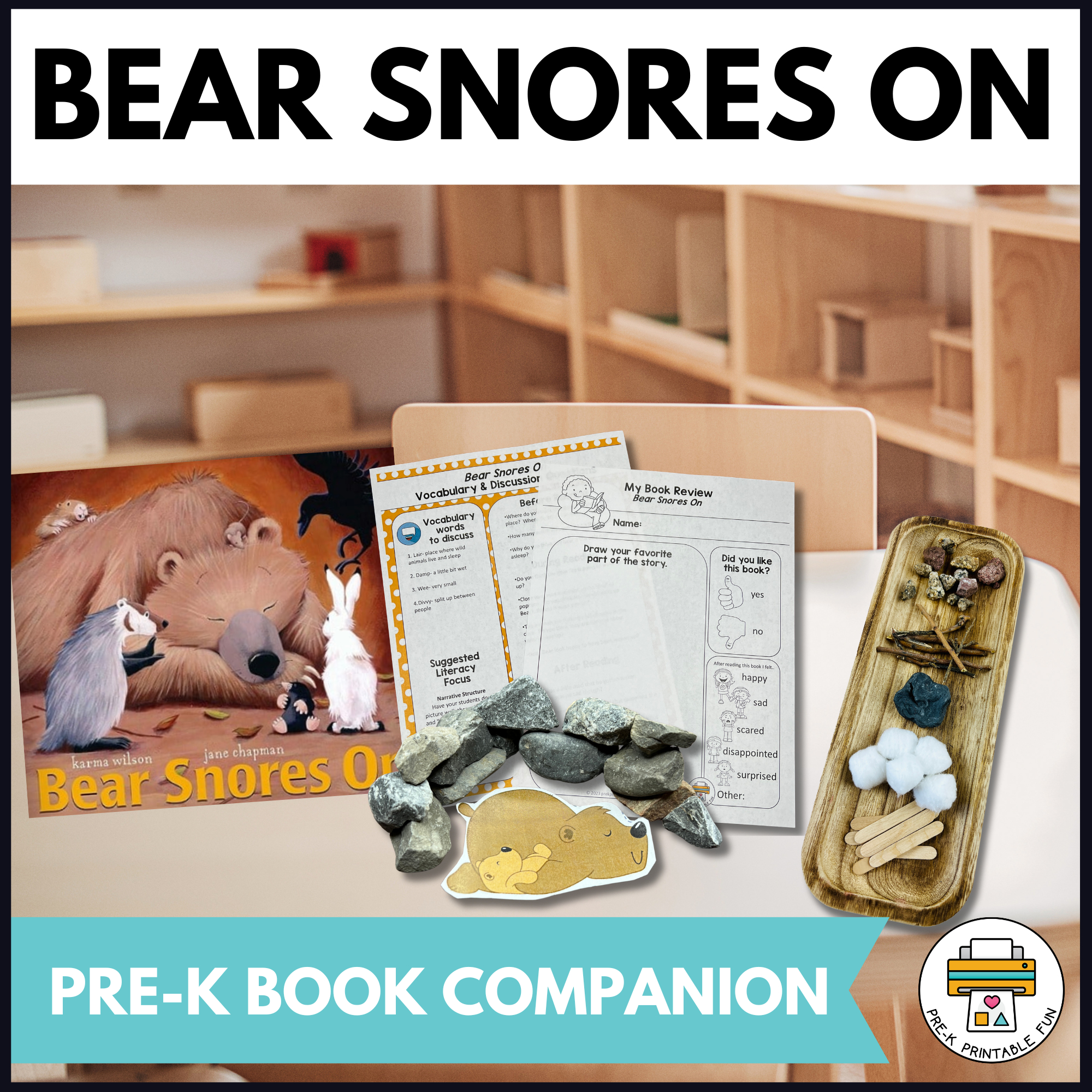 Free Bear Snores On Book Companion And Den Building Stem Activity within Printable Bear Snores On Activities