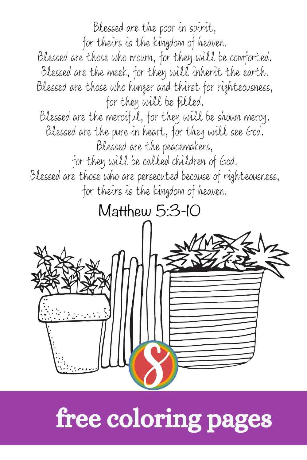 Free Beatitudes Coloring Pages — Stevie Doodles with regard to Free Printable Printable Beatitudes