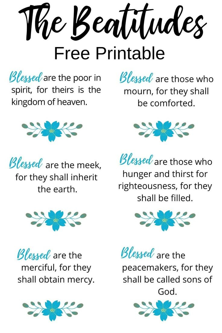 Free Beatitudes Printable intended for Free Printable Printable Beatitudes