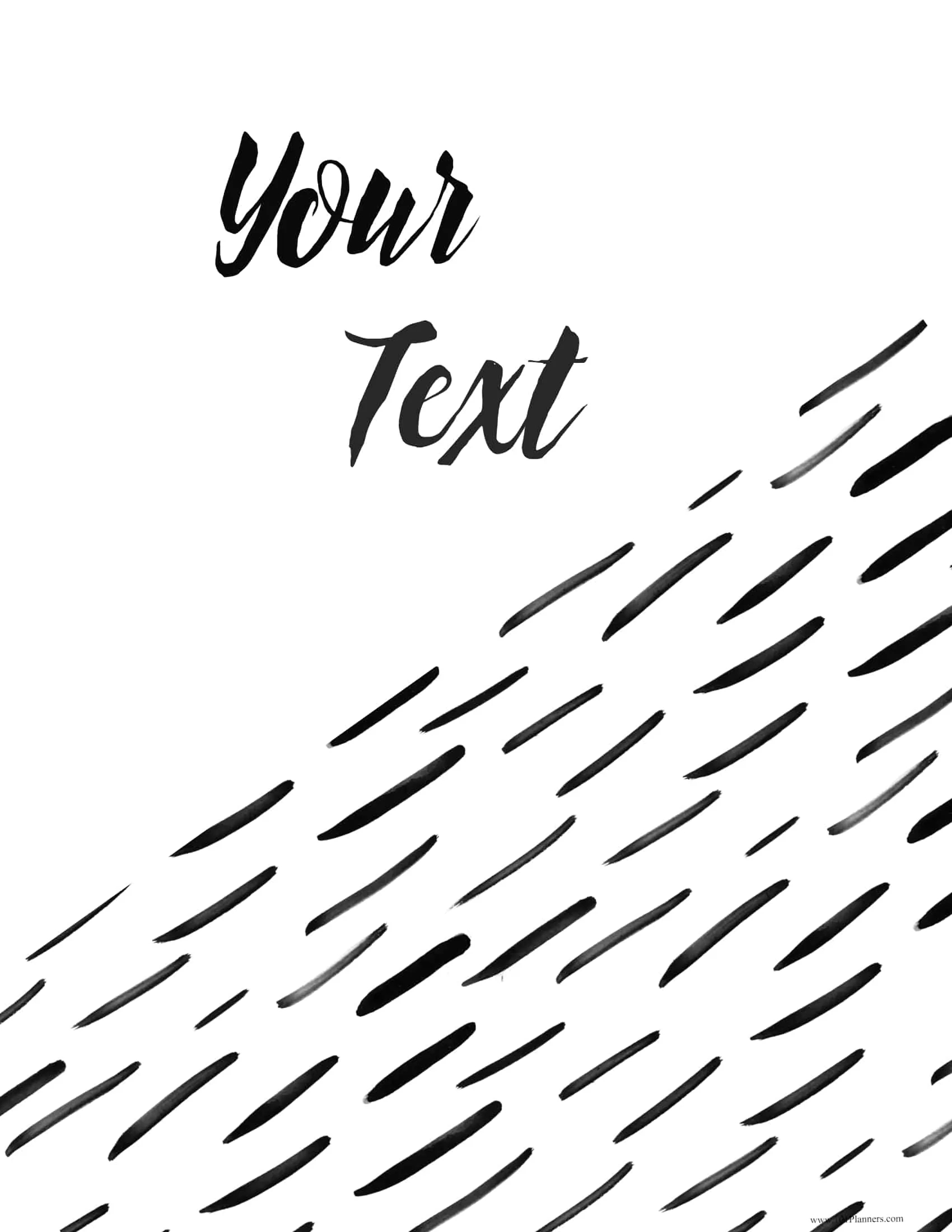 Free Binder Covers | Black And White With Custom Text for Free Editable Printable Binder Covers and Spines Black and White