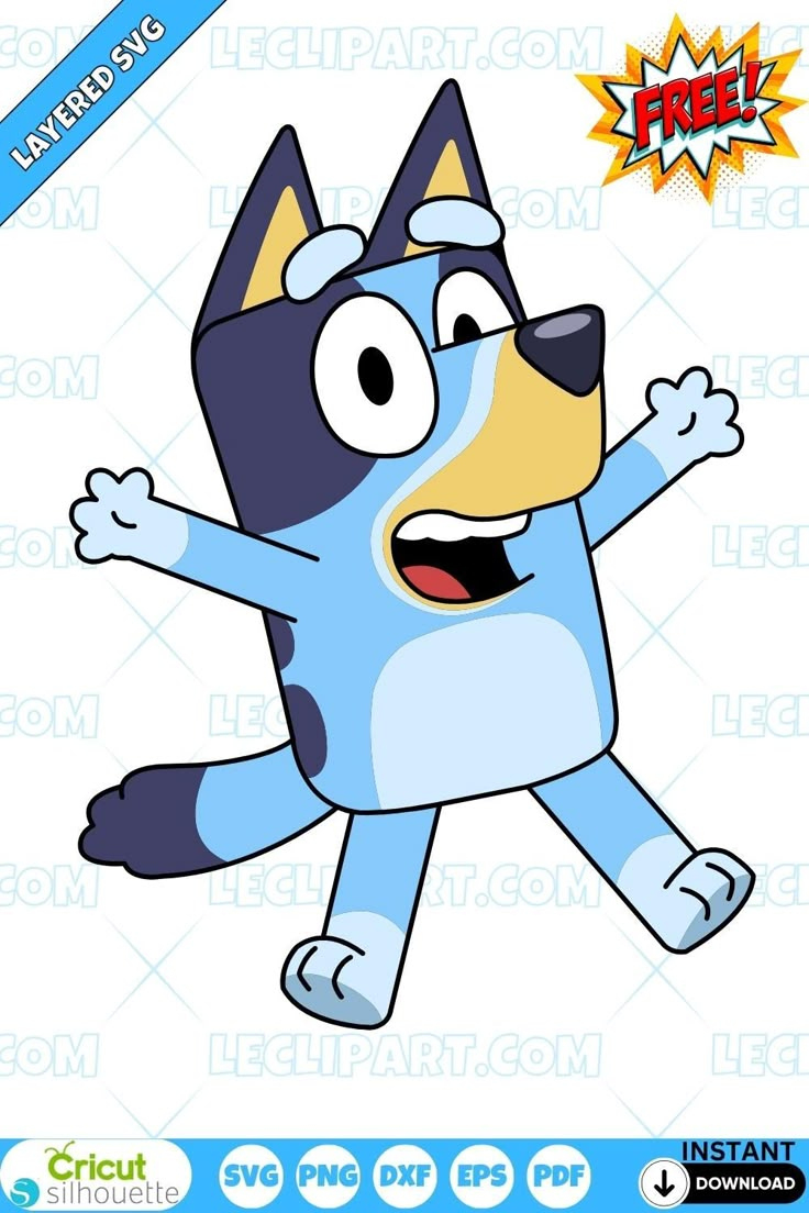 Free Bluey Svg File For Cricut - Free Bluey Layered Svg - Bluey inside Printable Bluey Svg Free
