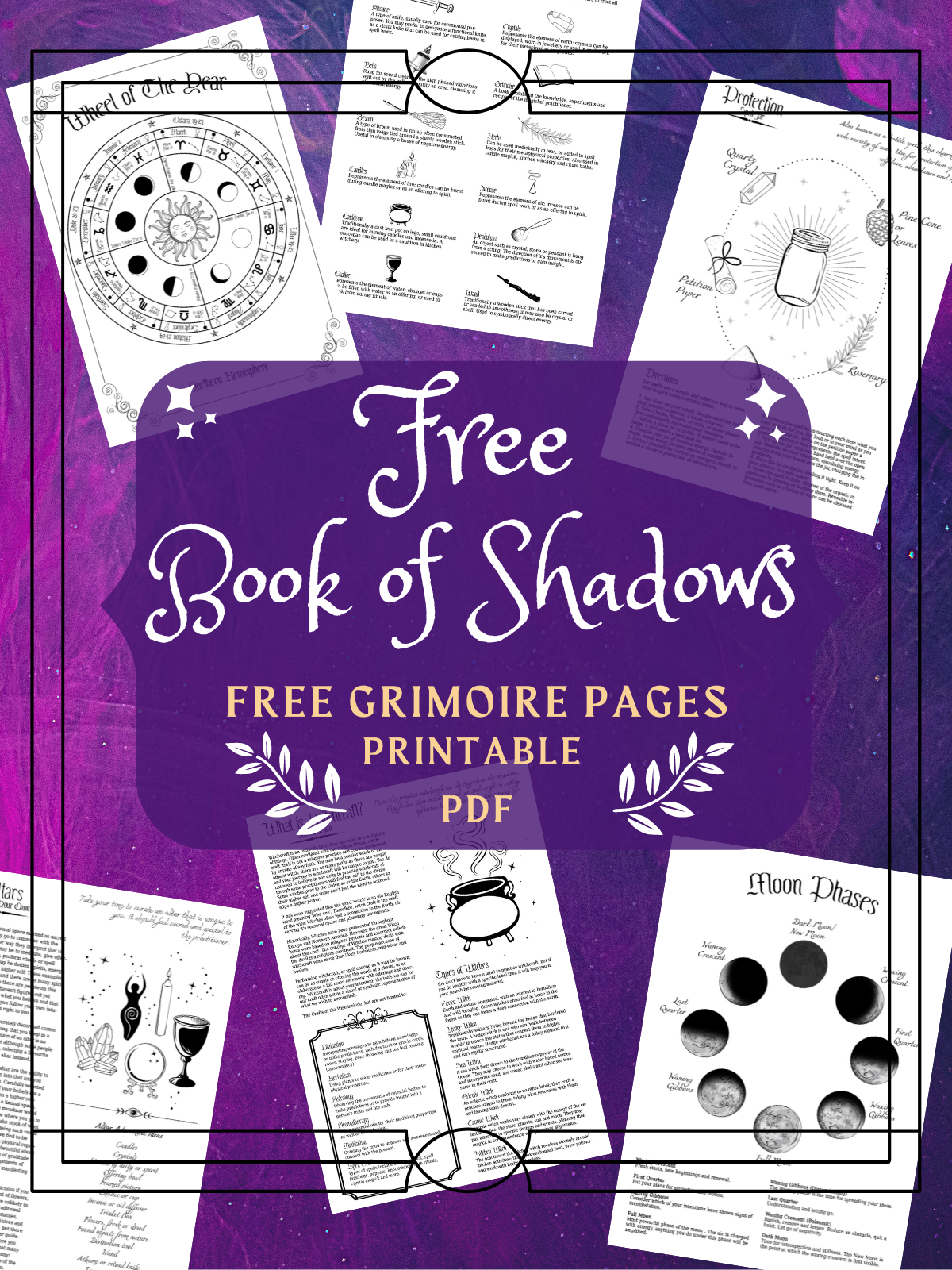 Free Book Of Shadows Starter Set with regard to Printable Book of Shadows