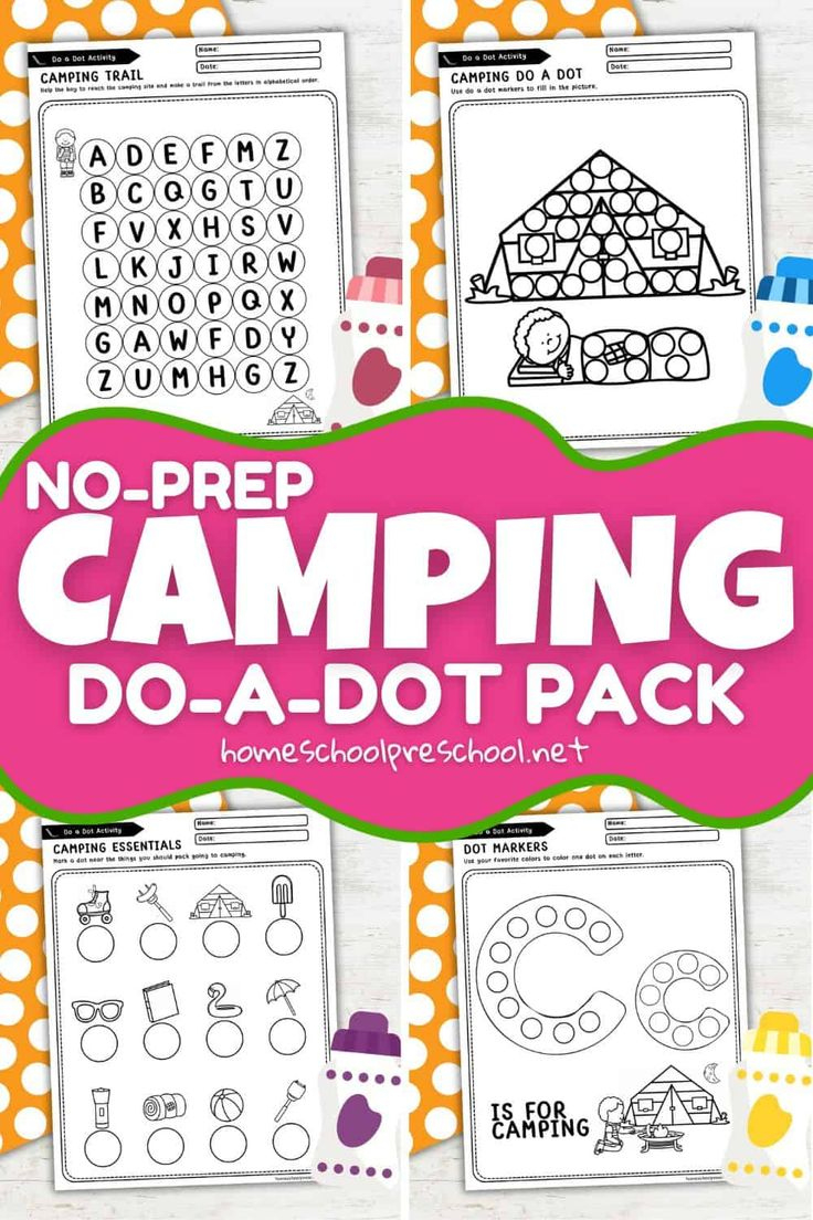 Free Camping Do A Dot Printables For Preschoolers intended for Camping Do A Dot Printables