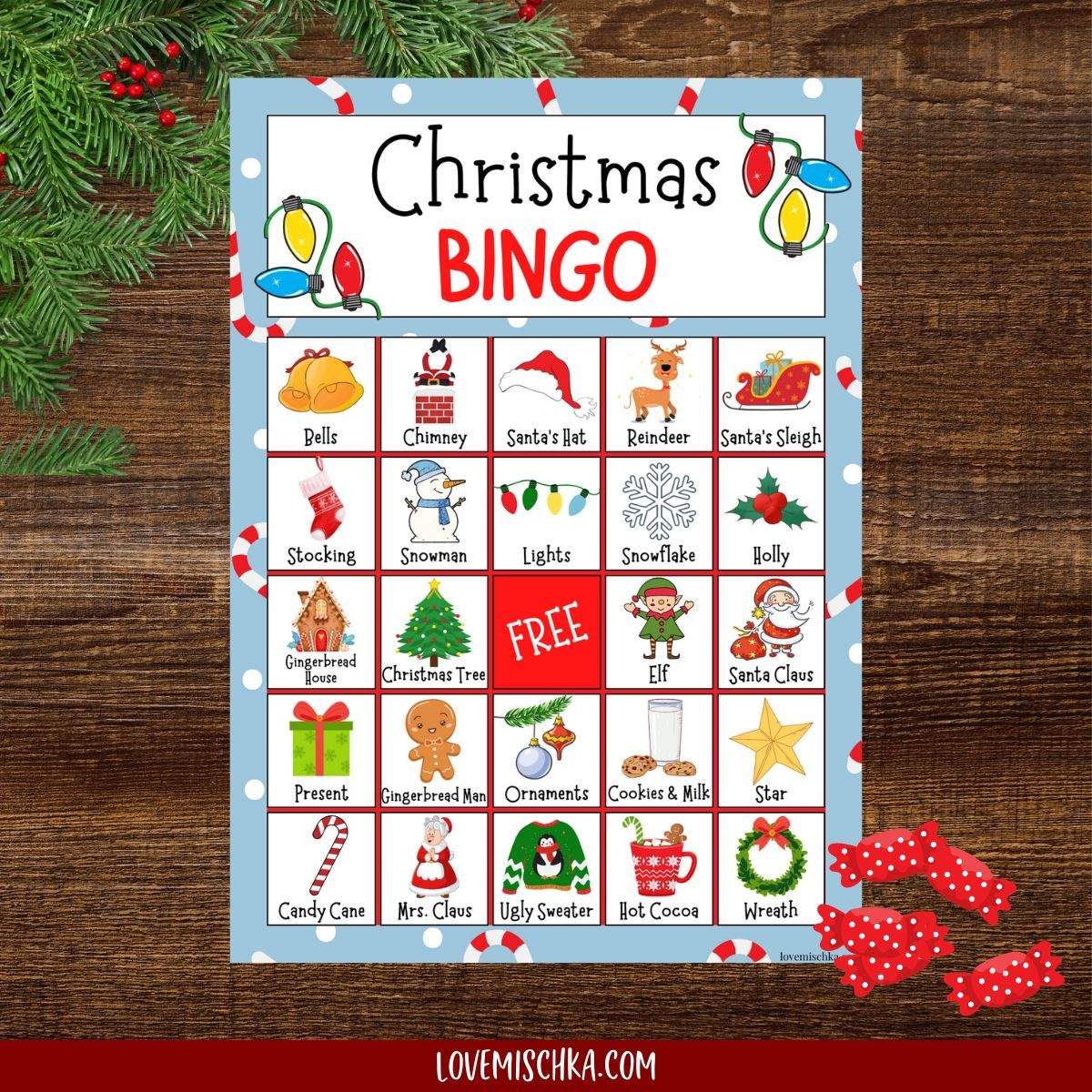 Free Christmas Bingo Printable - Love Mischka for Holiday Printable Bingo Cards