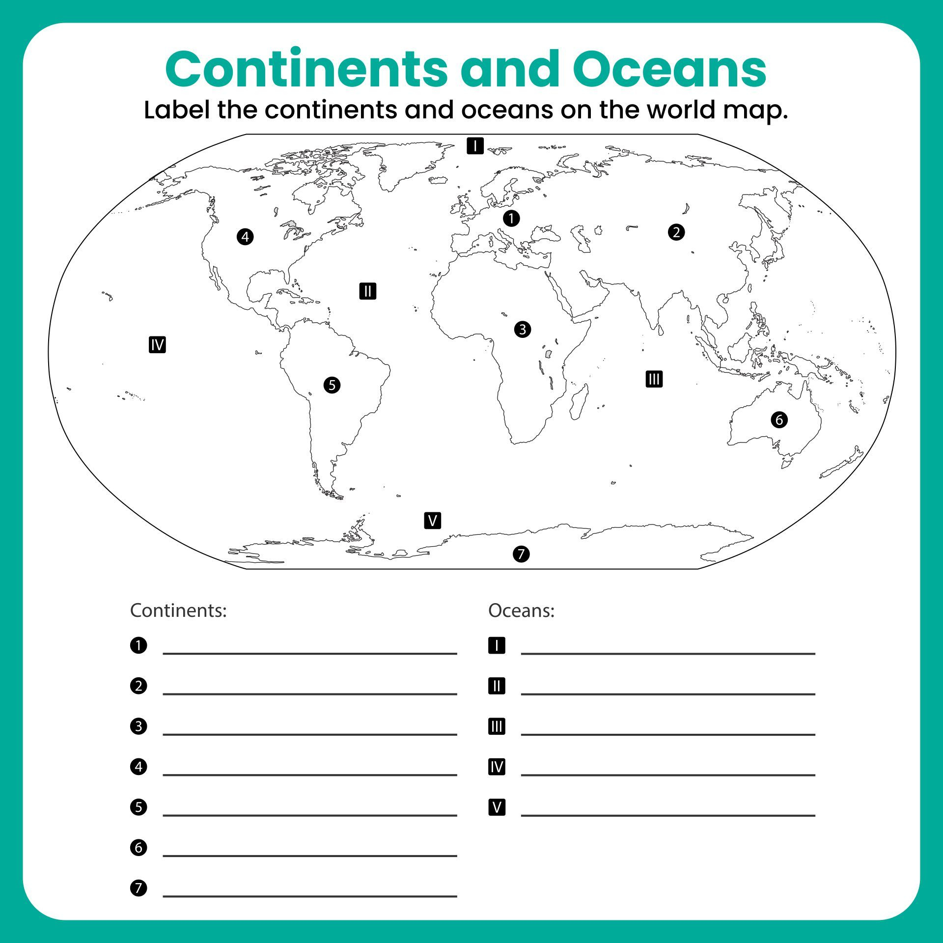 Free Continents And Oceans Worksheet Pdf, Download Free Continents with regard to Free Printable Continents And Oceans Worksheet