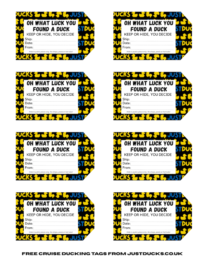 Free Cruise Ship Rubber Duck Tags | Download Printable Pdf with Carnival Cruise Duck Tags Free Printable
