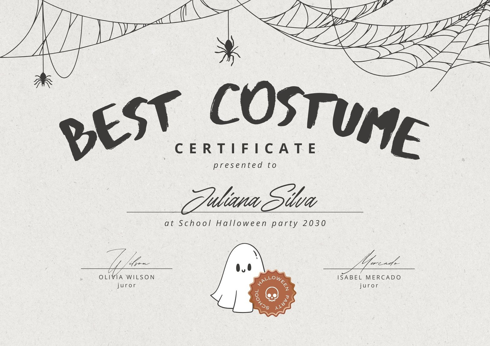 Free Custom Printable Halloween Certificate Templates | Canva for Halloween Costume Awards Printable