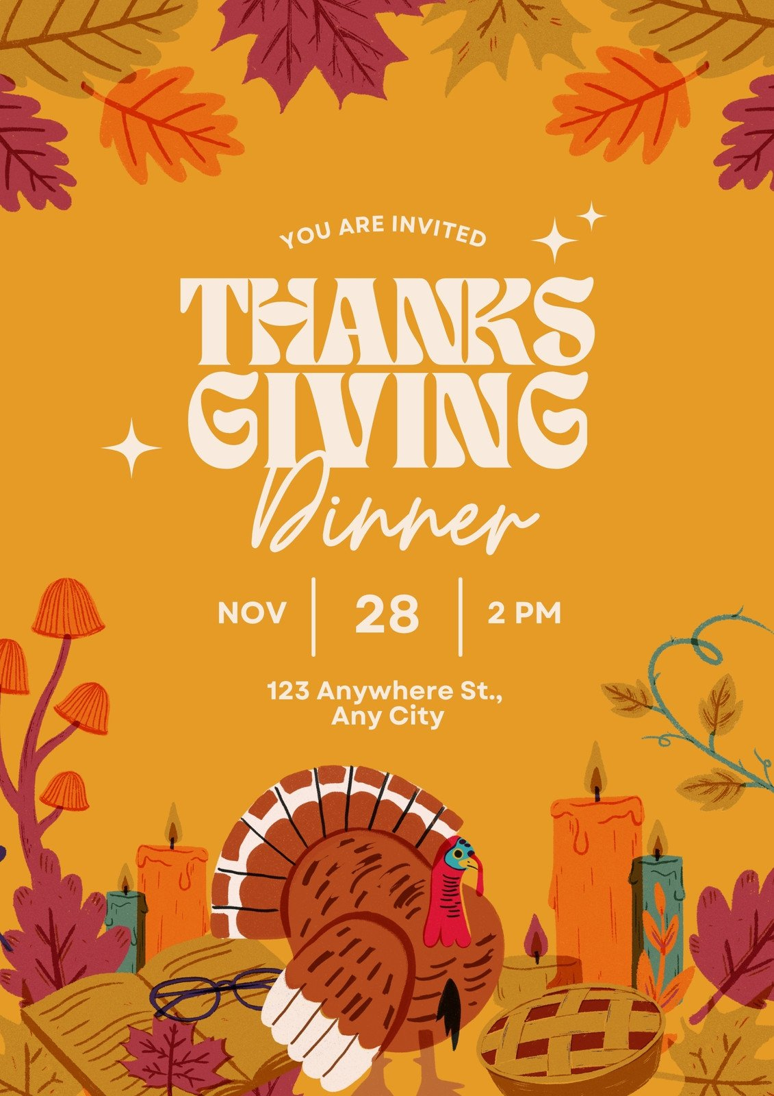 Free Custom Printable Thanksgiving Flyer Templates | Canva within Free Printable Thanksgiving Flyers
