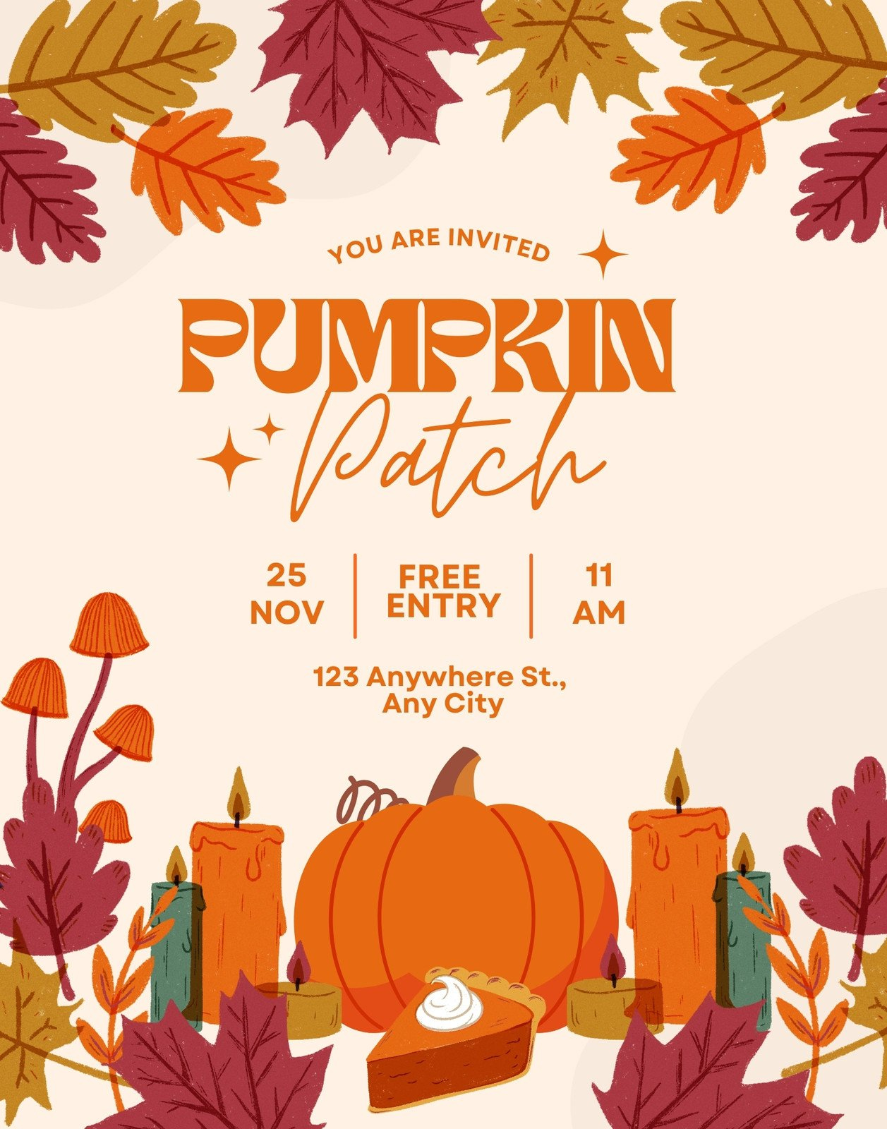 Free Custom Printable Thanksgiving Poster Templates | Canva within Free Printable Thanksgiving Posters