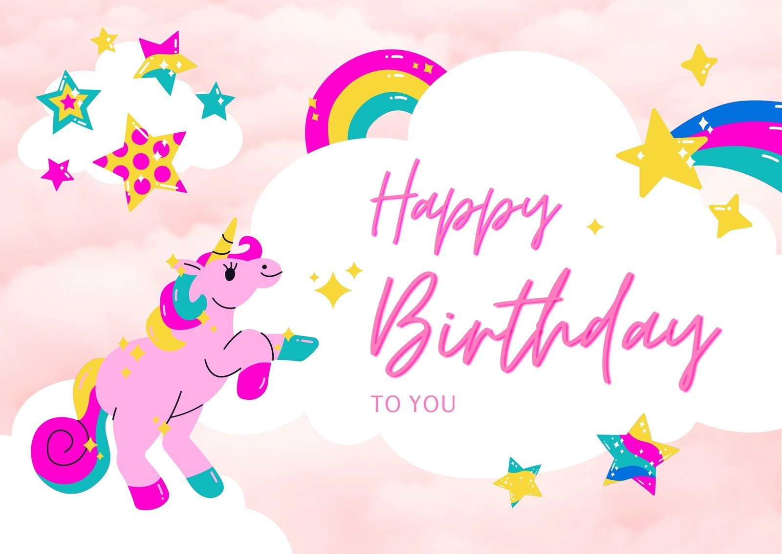 Free Custom Printable Unicorn Card Templates | Canva pertaining to Unicorn Birthday Free Printables