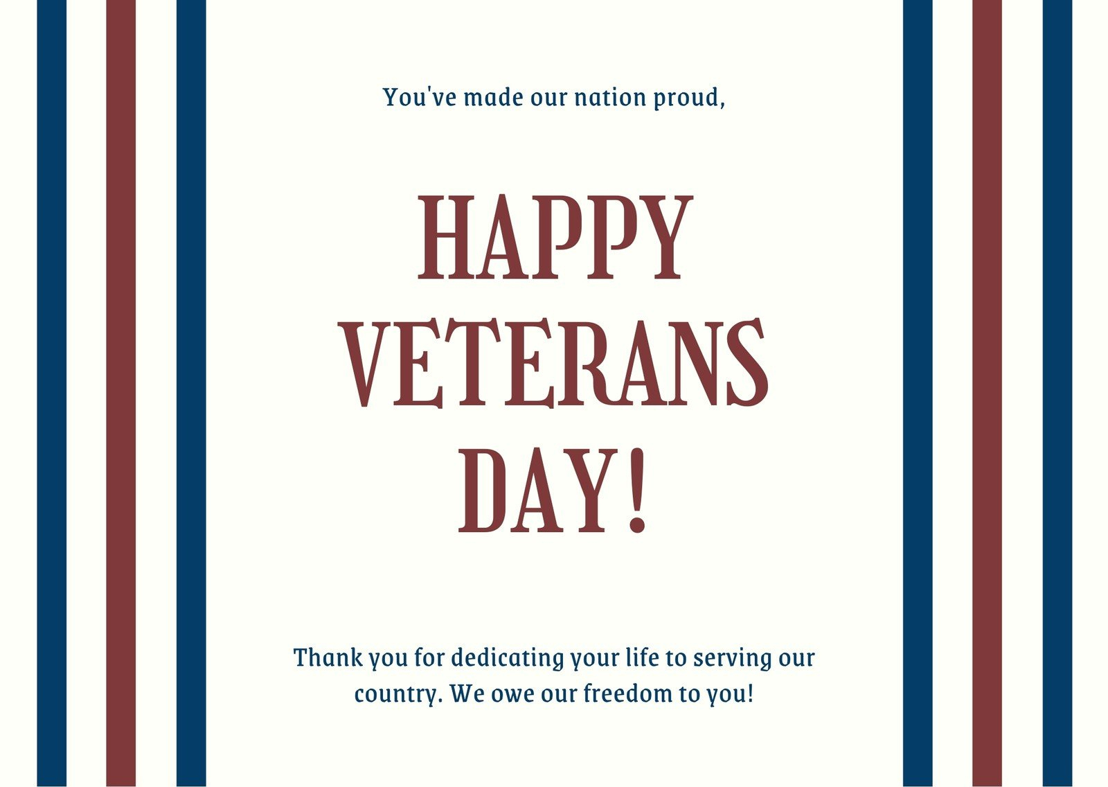 Free Custom Printable Veterans Day Card Templates | Canva in Veterans Day Thank You Cards Free Printable