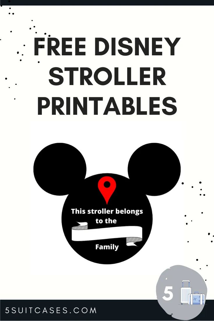 Free Disney Stroller Tag Printables - 5 Suitcases with regard to Free Printable Disney Stroller Tag Template