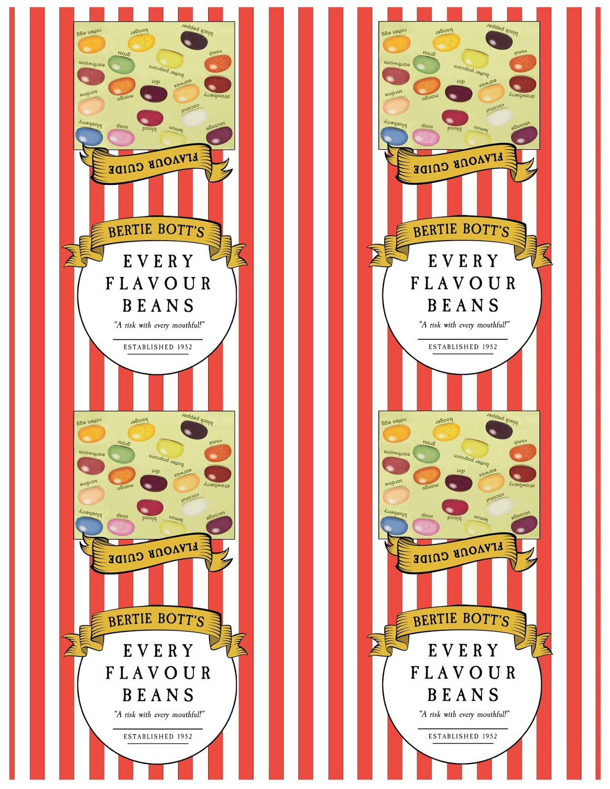 Free Downloadable Label For Bertie Bott&amp;#039;S Jelly Beans Using Trader regarding Free Printable Bertie Botts Every Flavor Beans Label