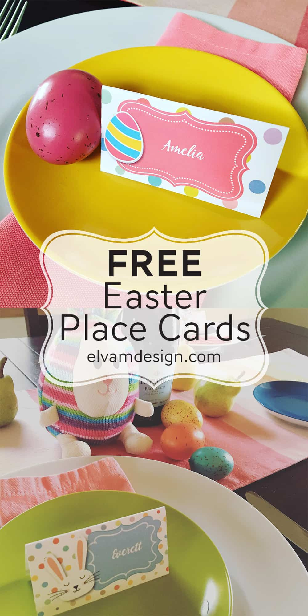 Free Easter Place Card (Or Food Tents) - Elva M Design Studio with regard to Free Printable Easter Place Cards