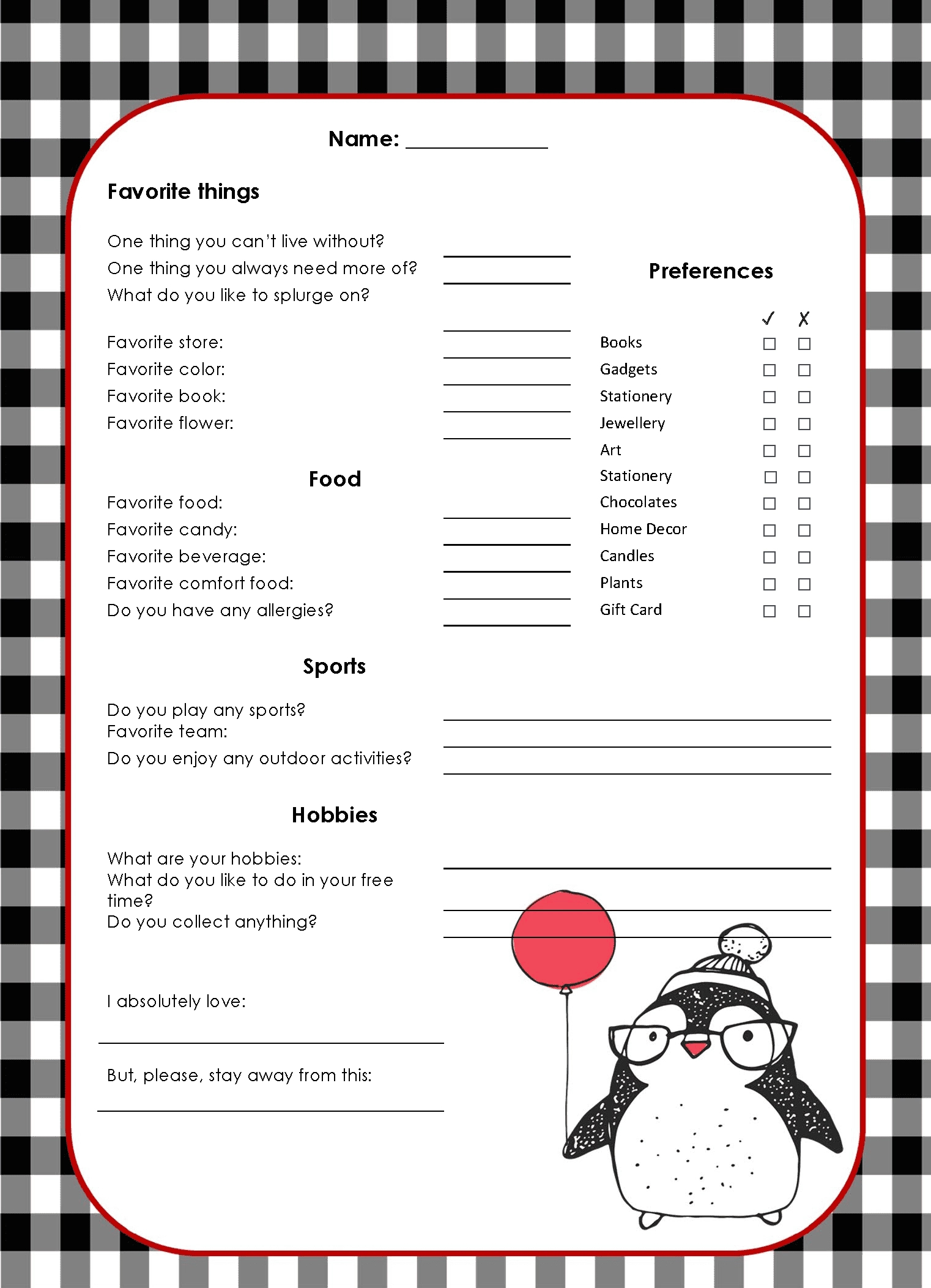 Free Editable Secret Santa Form Template with Secret Santa Form Free Printable