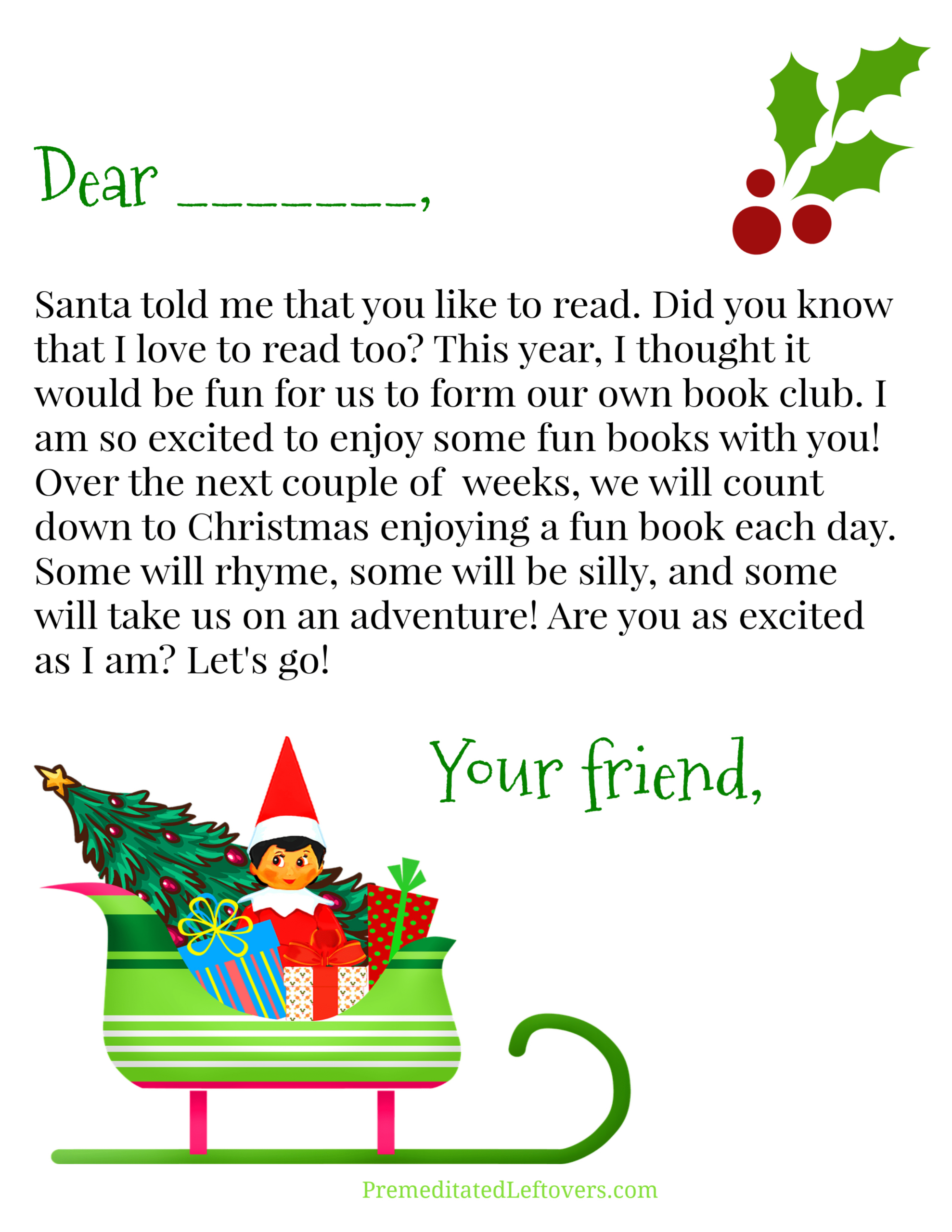 Free Elf On The Shelf Printables - Premeditated Leftovers™ inside Elf On The Shelf Printable Letter Free