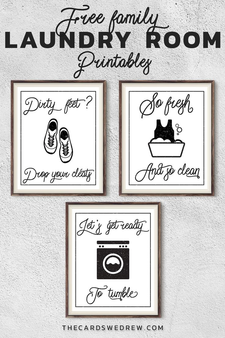 Free Farmhouse Laundry Room Printables For Moms - The Cards We Drew pertaining to Free Laundry Printables Black And White