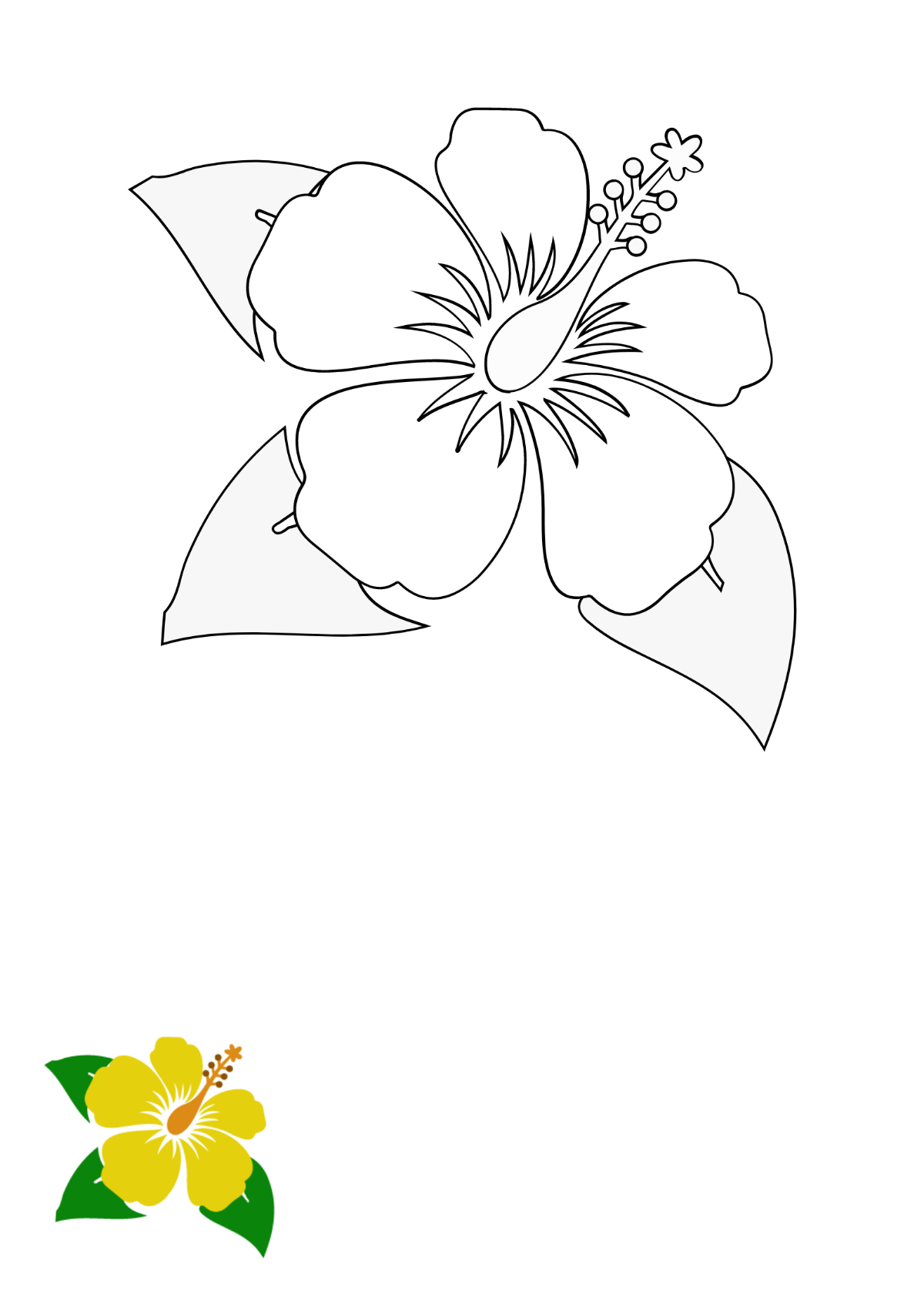 Free Hibiscus Flower Coloring Page Template To Edit Online in Free Printable Hibiscus Flower Template