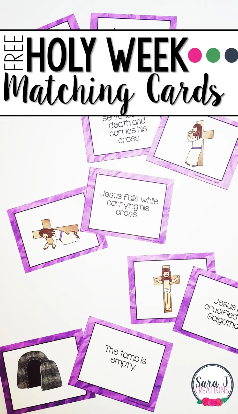 Free Holy Week Matching Card Game | Sara J Creations pertaining to Free Holy Week Printables