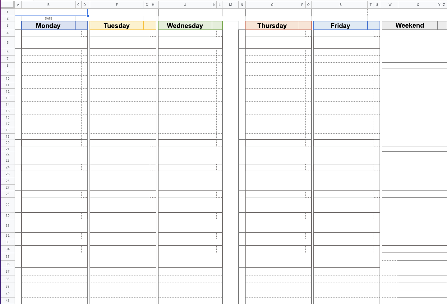 Free Homeschool Lesson Plan Template In Google Sheets. Printable with regard to Homeschool Weekly Planner Free Printable