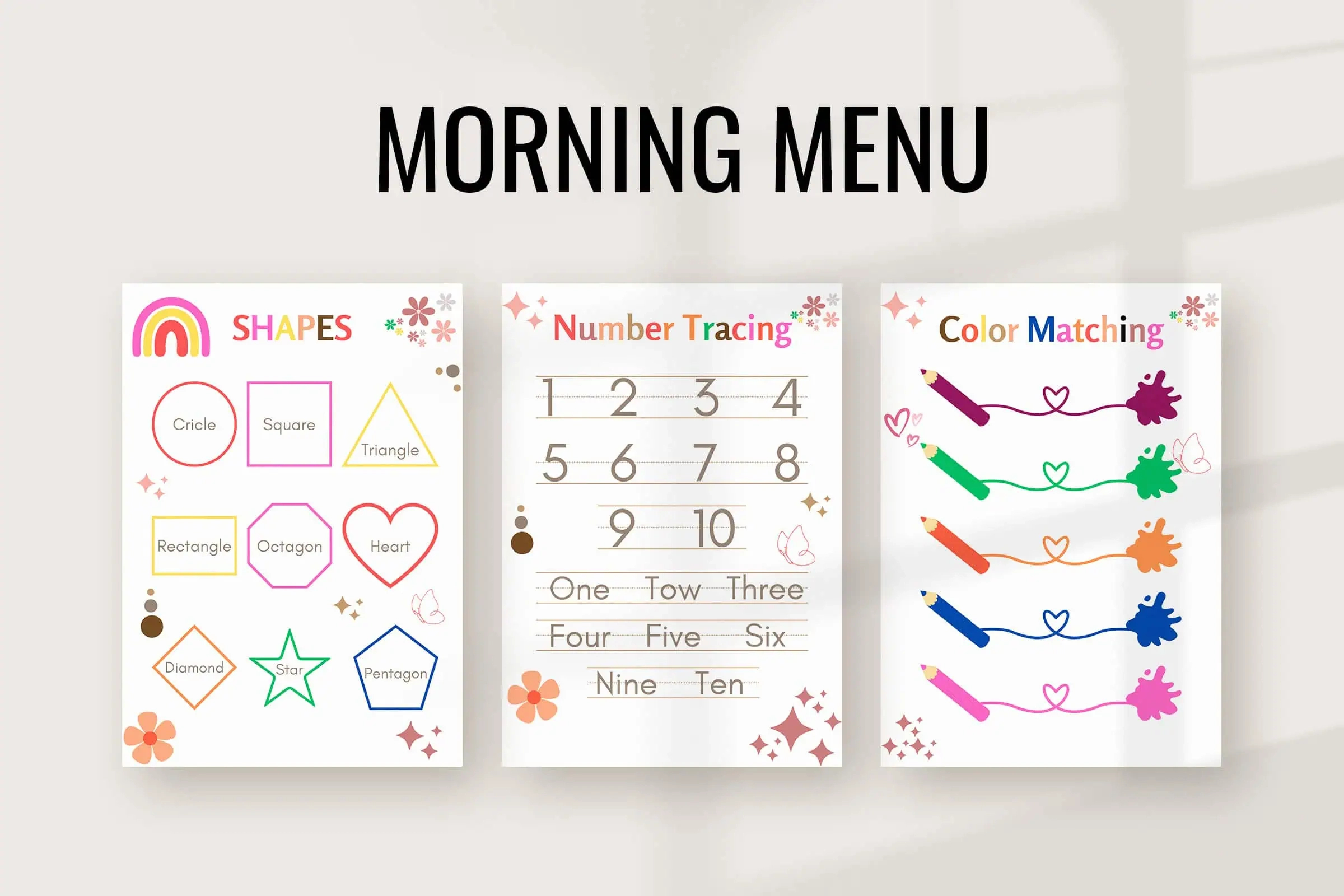 Free Homeschool Morning Menu Printable Canva Templates | Snapybiz with regard to Morning Menu Free Printables