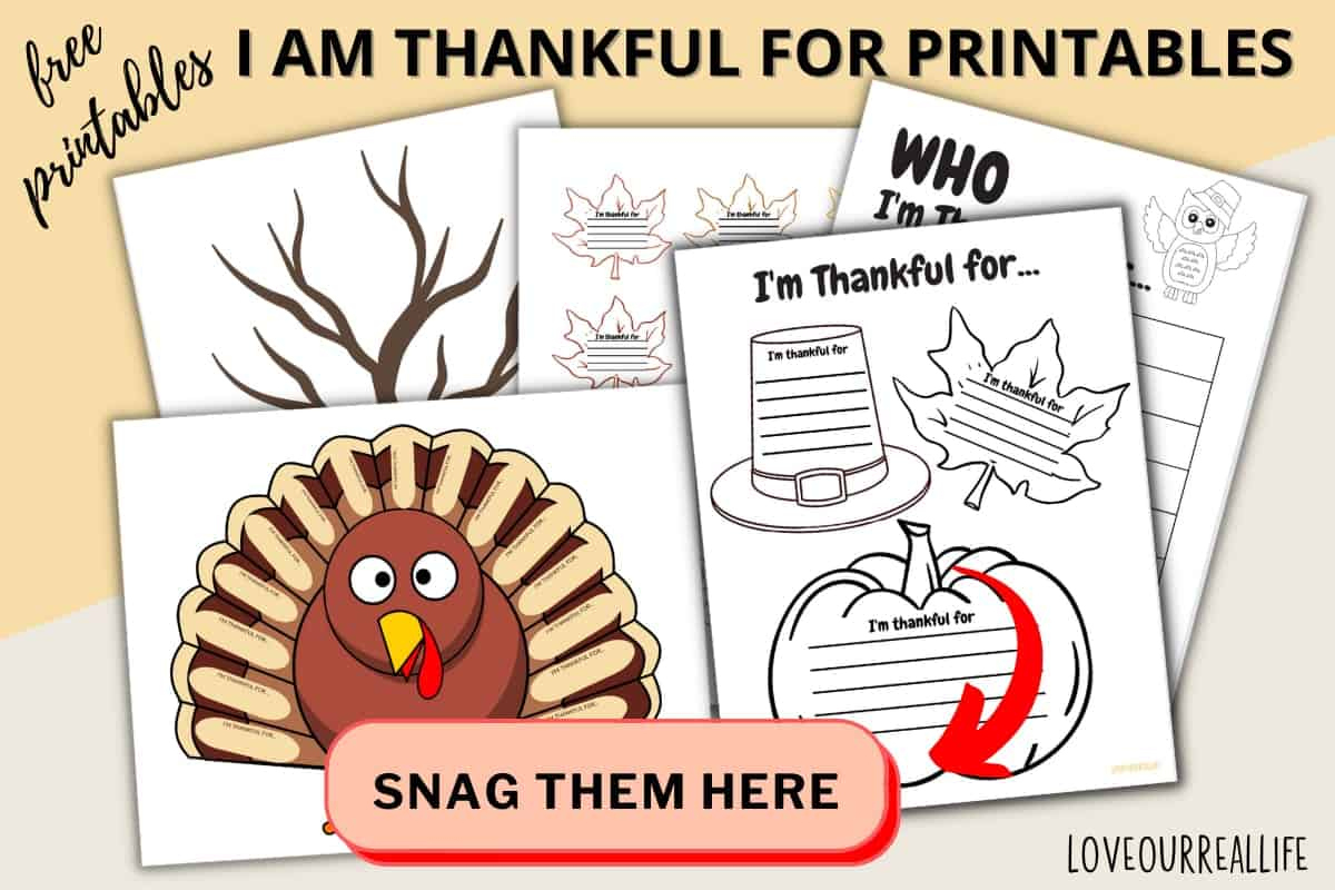 Free I'M Thankful For Printable And Worksheets For Kids ⋆ Love regarding I am Thankful For Printable Sign