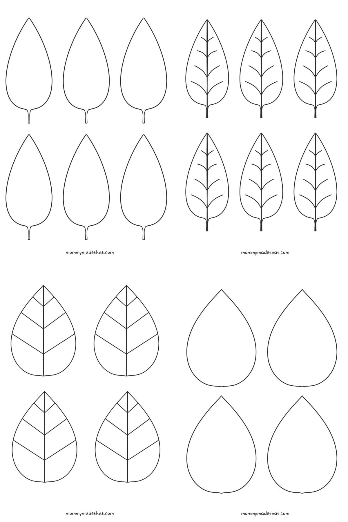Free Leaf Templates & Outlines: Tons Of Printables!! for Flower Leaf Template Printable