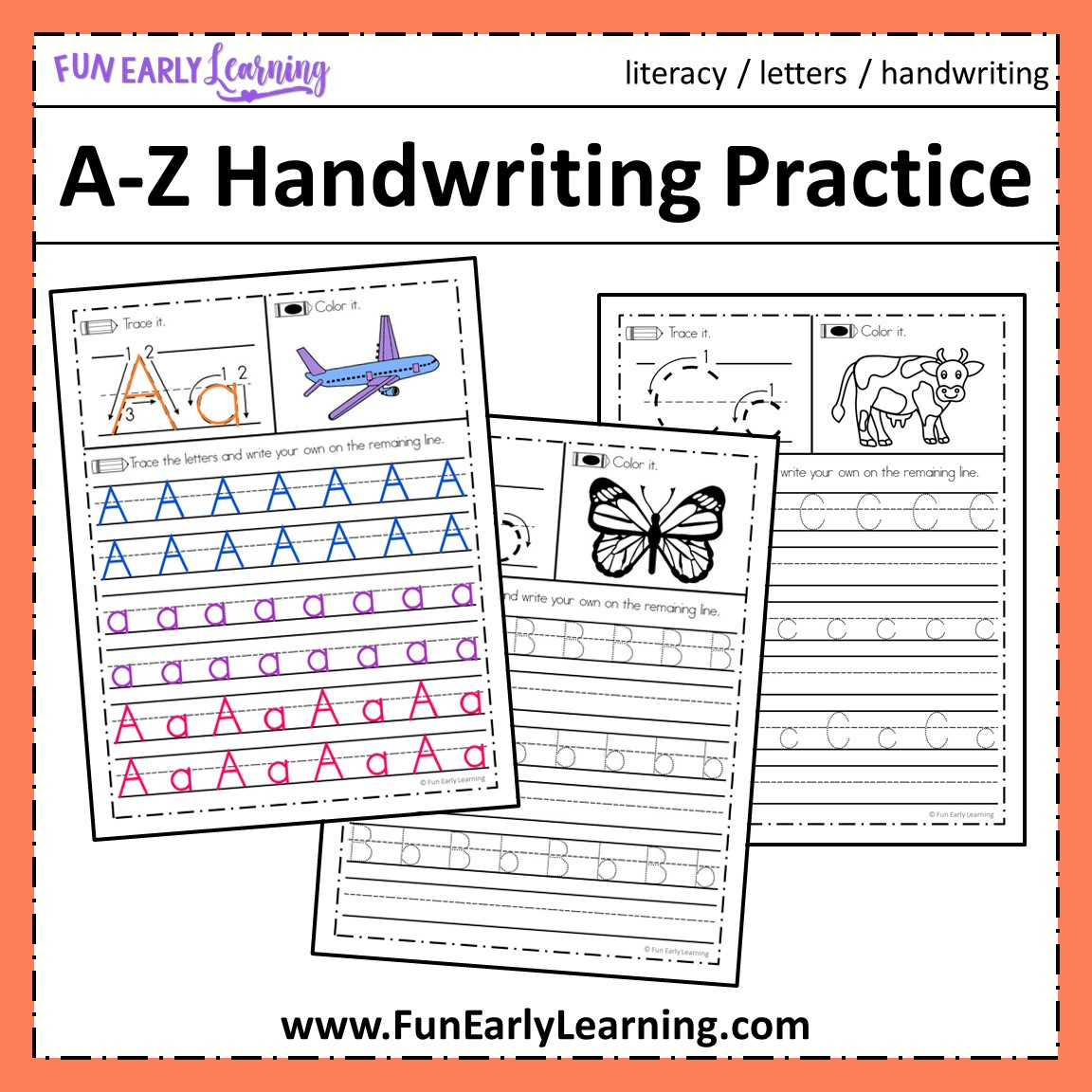 Free Letter Tracing Worksheets – A-Z Handwriting Practice – Fun with regard to Free Printable Printing Worksheets