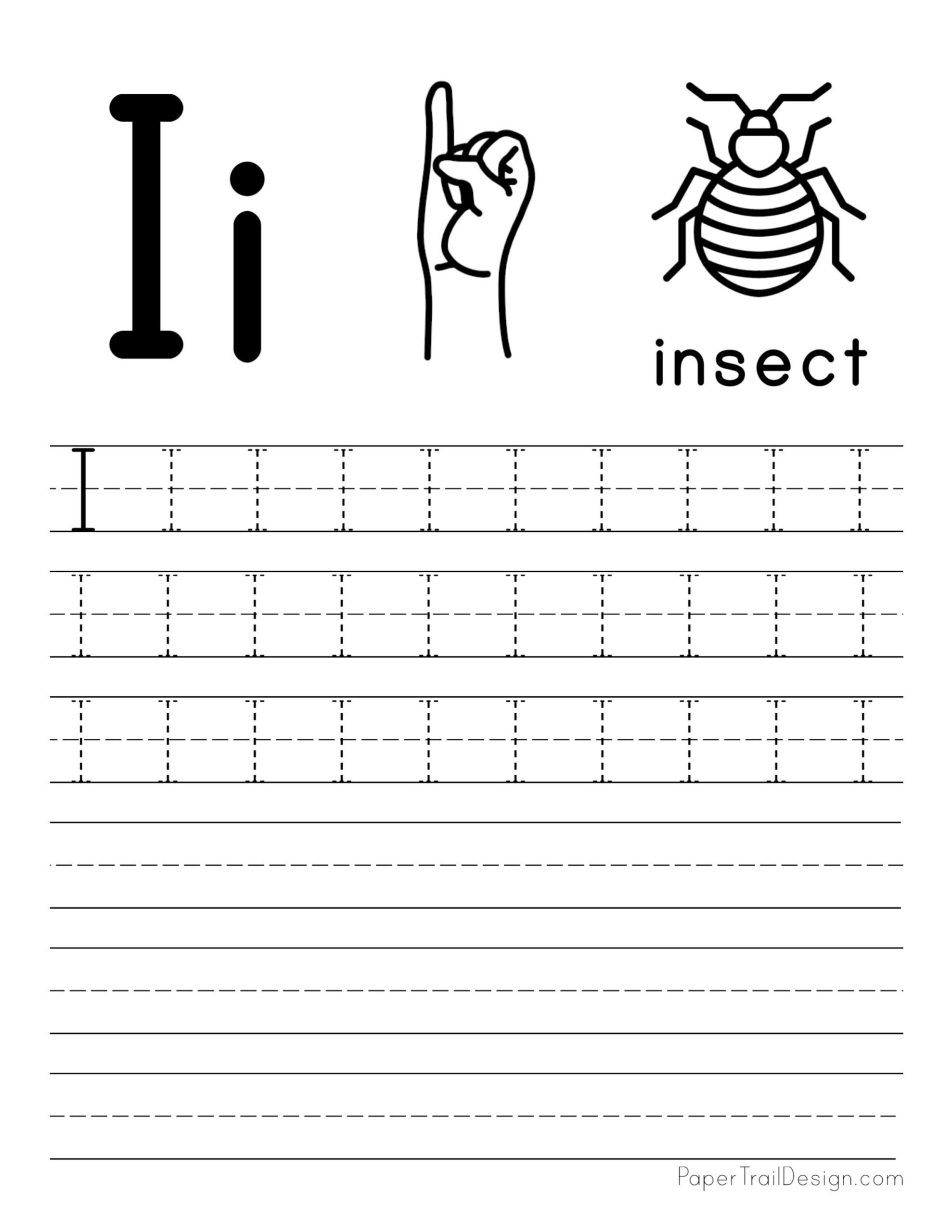 Free Letter Tracing Worksheets - Paper Trail Design - Worksheets inside Free Printable Letter I Tracing Worksheets