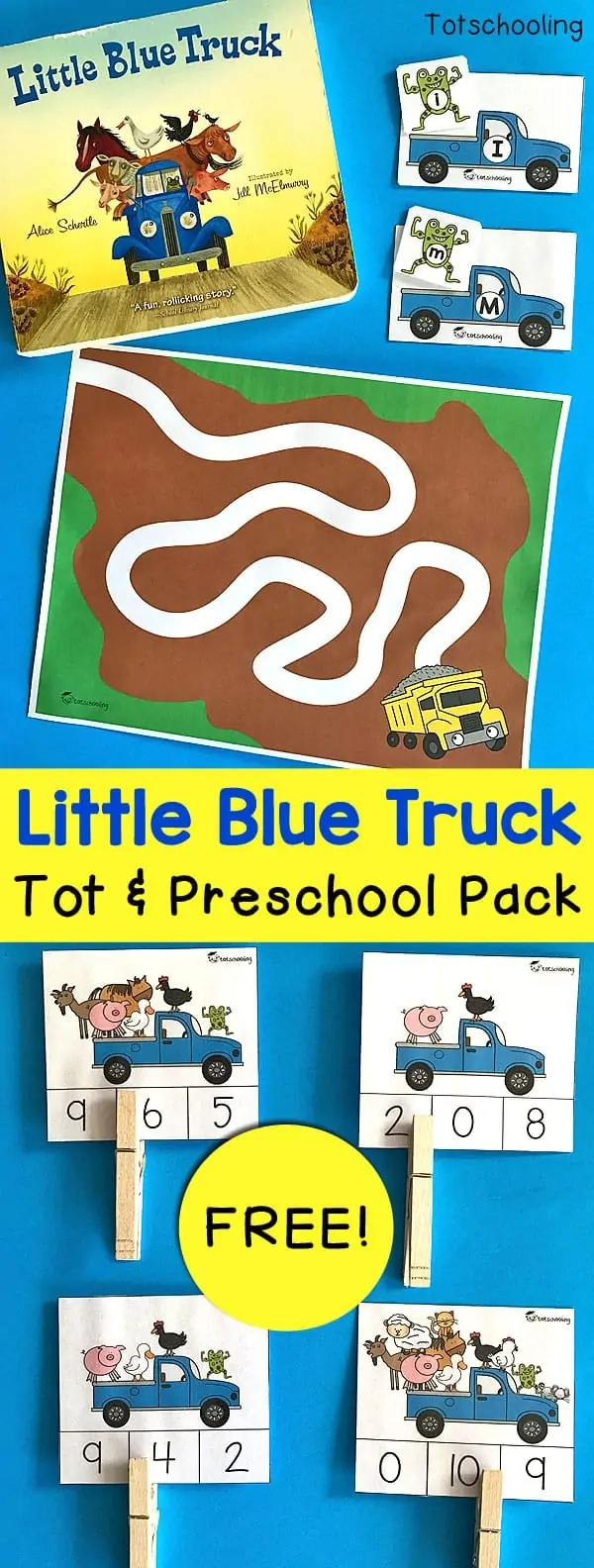 Free Little Blue Truck Printable Learning Pack inside Little Blue Truck Free Printable