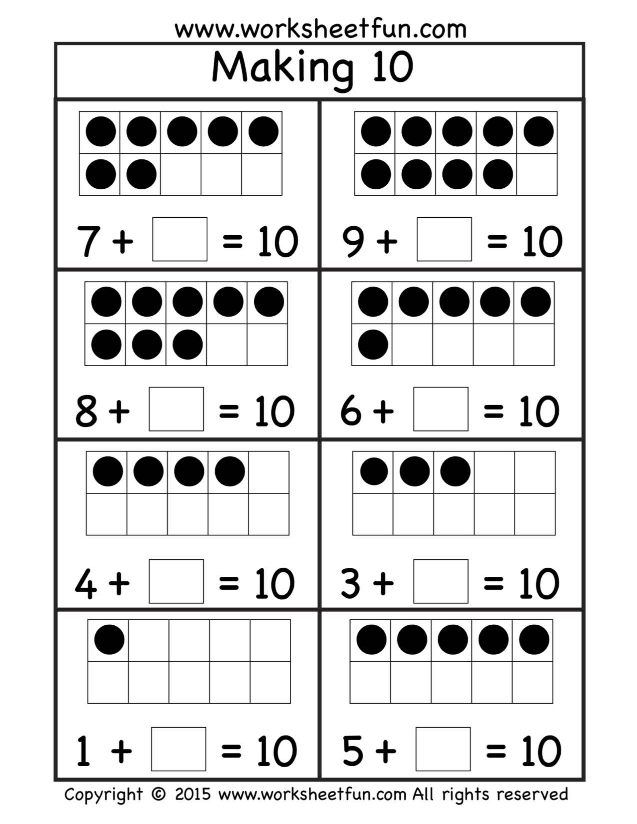 Free Making Ten Worksheet | Kindergarten Worksheets, Math intended for Printable Kindergarten Making 10 Worksheets
