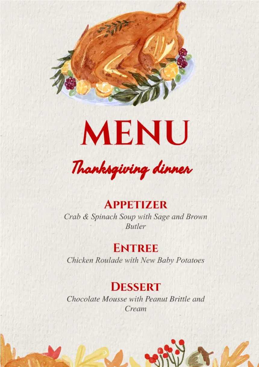 Free Menu Thanksgiving Dinner Template For Google Docs within Thanksgiving Menu Google Sheets Template