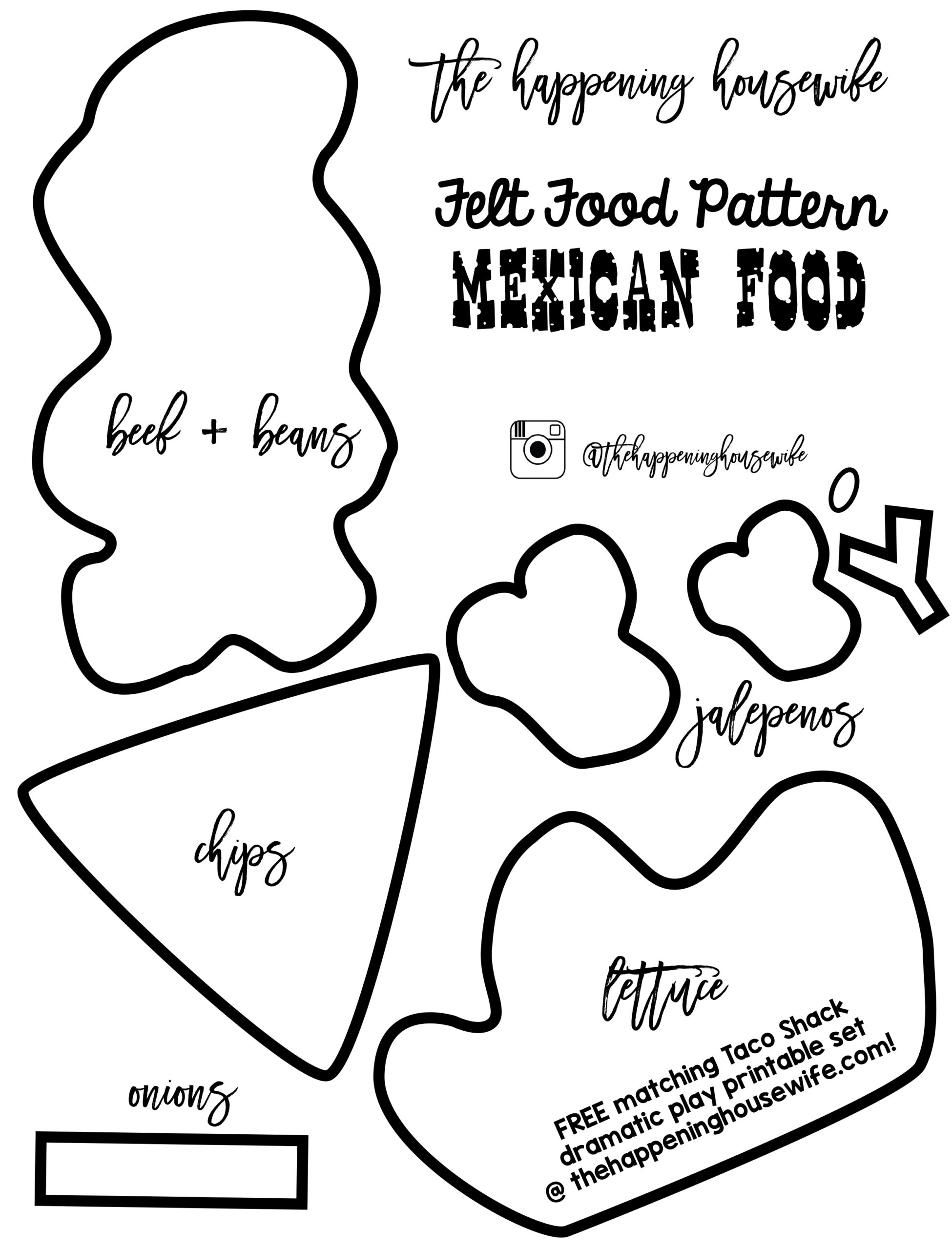 Free Mexican Felt Food Pattern - Steph Leighworthy regarding Free Printable Felt Food Patterns